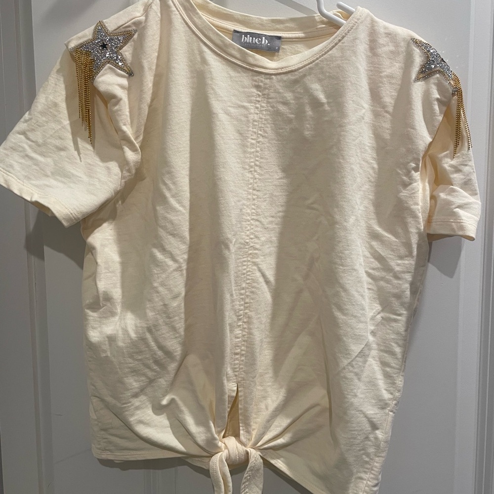 Cream Star Embellished Shirt